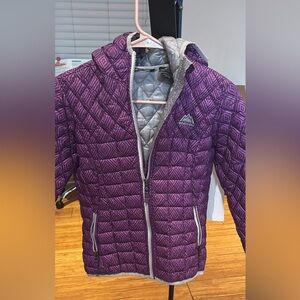 Snozu Purple and Gray Kids Puffer Jacket
